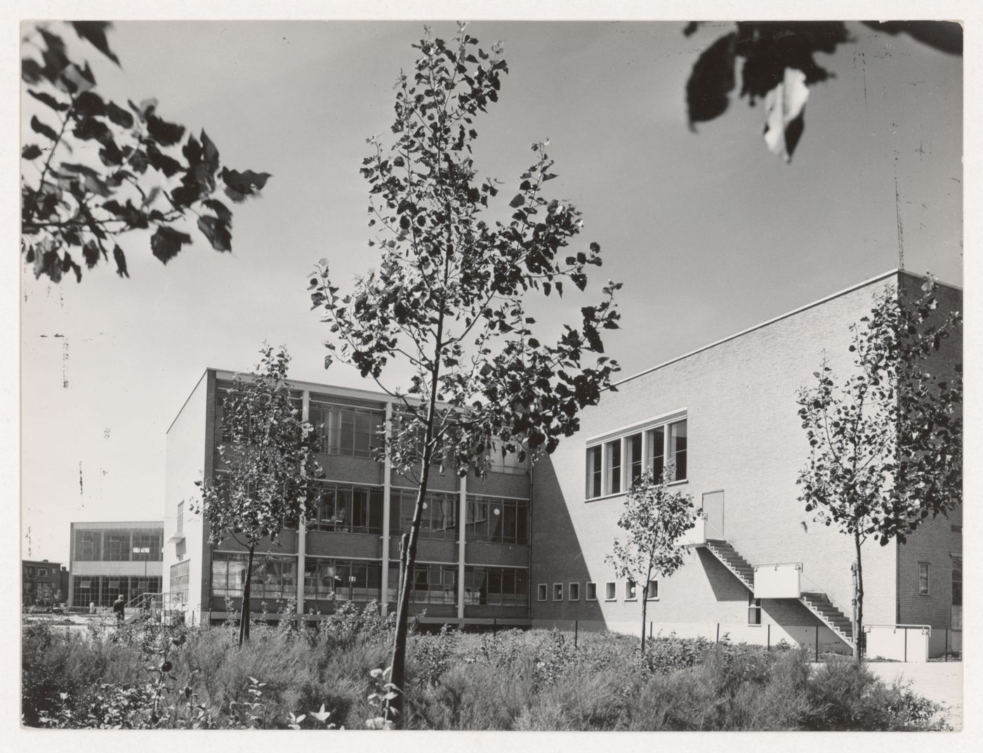 View of the lateral façade of the Second Liberal Christian Lyceum, The Hague, Netherlands