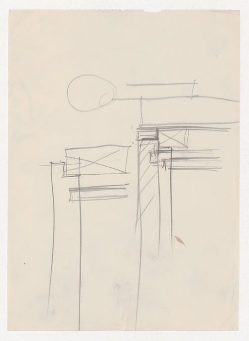 Sketch sectional detail for a window moulding [?] probably for Illinois Institute of Technology