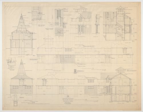 Élévations et coupes, Maison des animaux, Université de Montréal, Montréal, Canada (1939-1948)