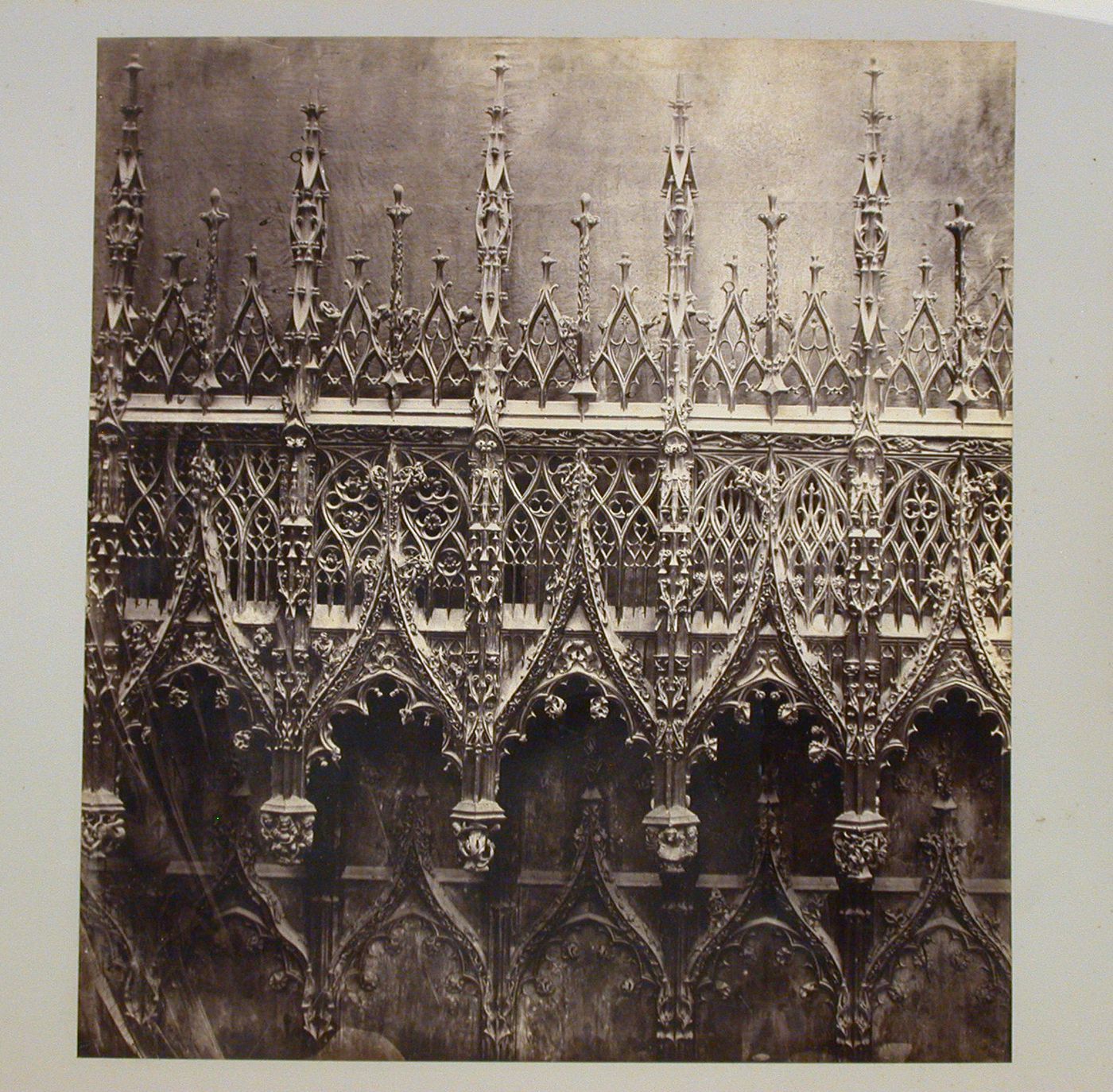 Amiens Cathedral, wooden carvings in the choir above the stalls, Amiens, France