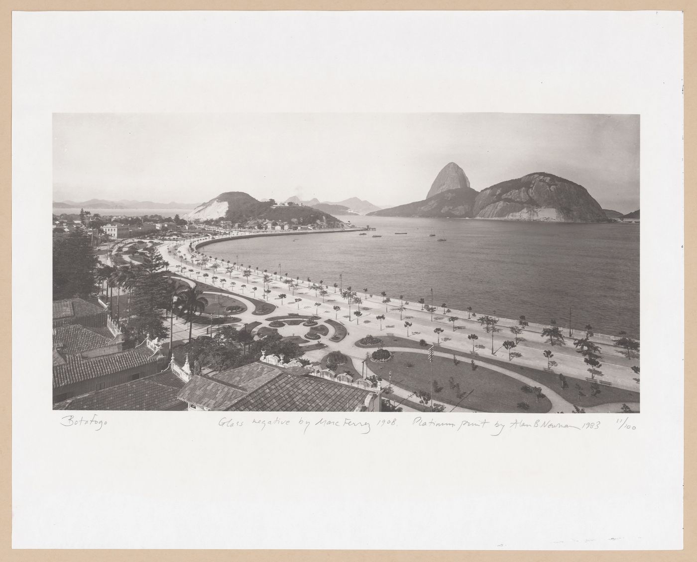 Panoramic view of drive along coast of bay, Botafogo Bay, Brazil