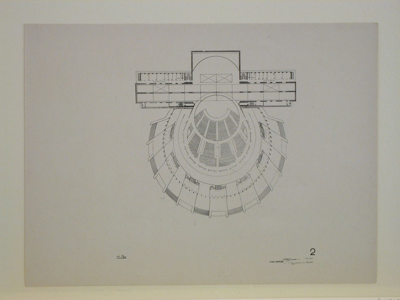 Photograph of a plan for a Red Army Theater, Moscow