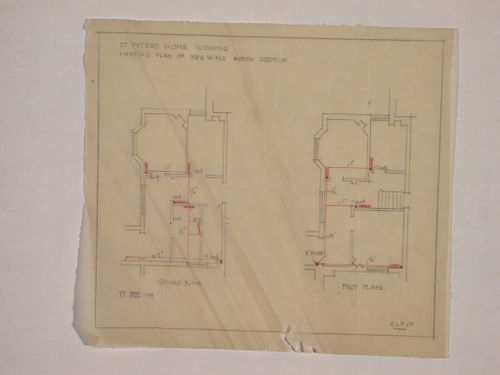 St. Peter's Home, Woking: Heating plan for the north portion of the new wing