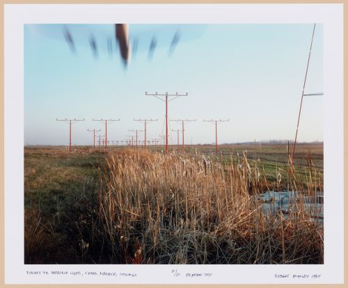 ORD: O’Hare Airfield: View of Runway 4R Approach Lights, O'Hare Airfield, Chicago