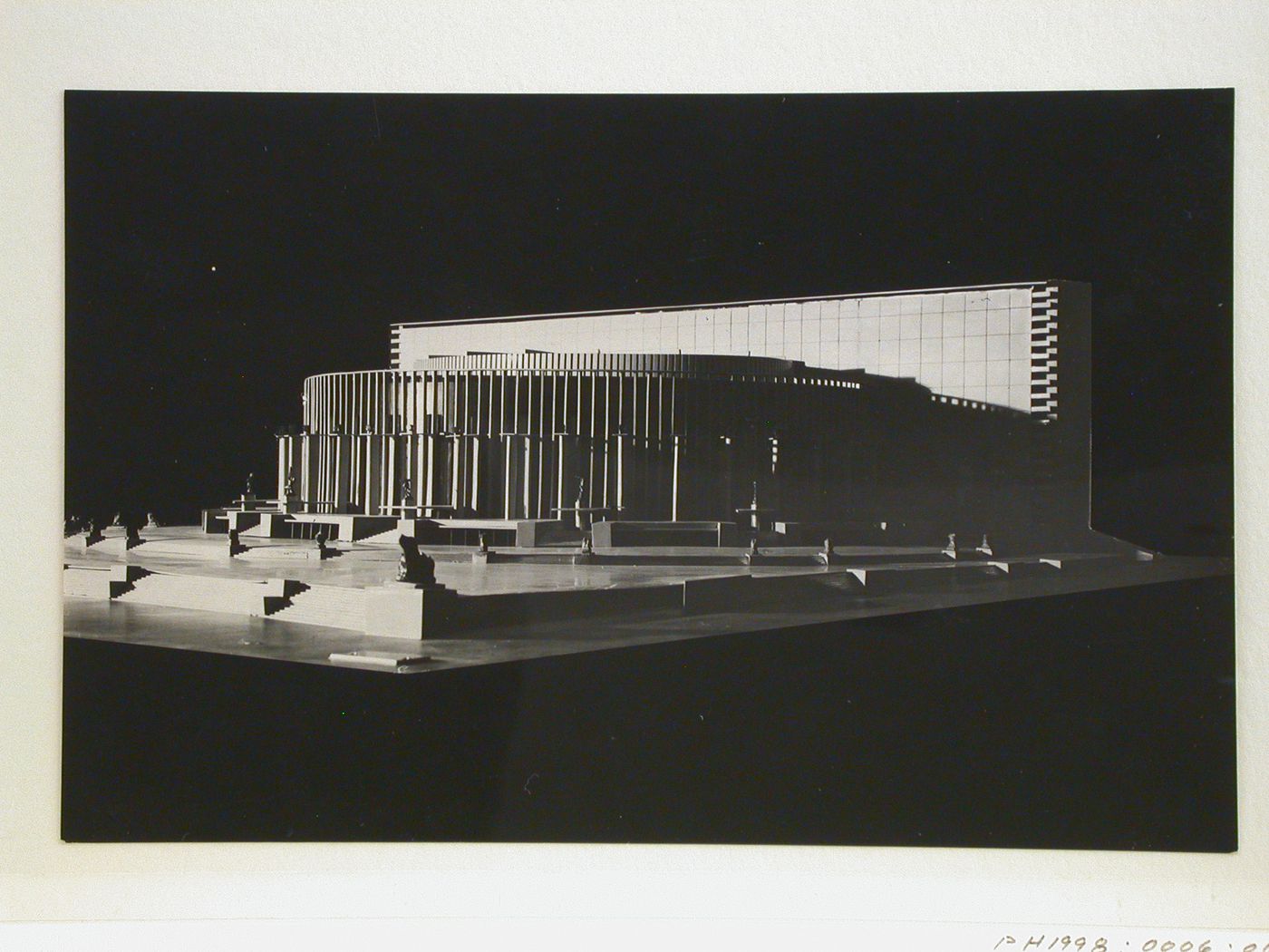 Photograph of a model for the final round of competition for a "synthetic theater" in Sverdlovsk, Soviet Union (now Ekaterinburg, Russia)