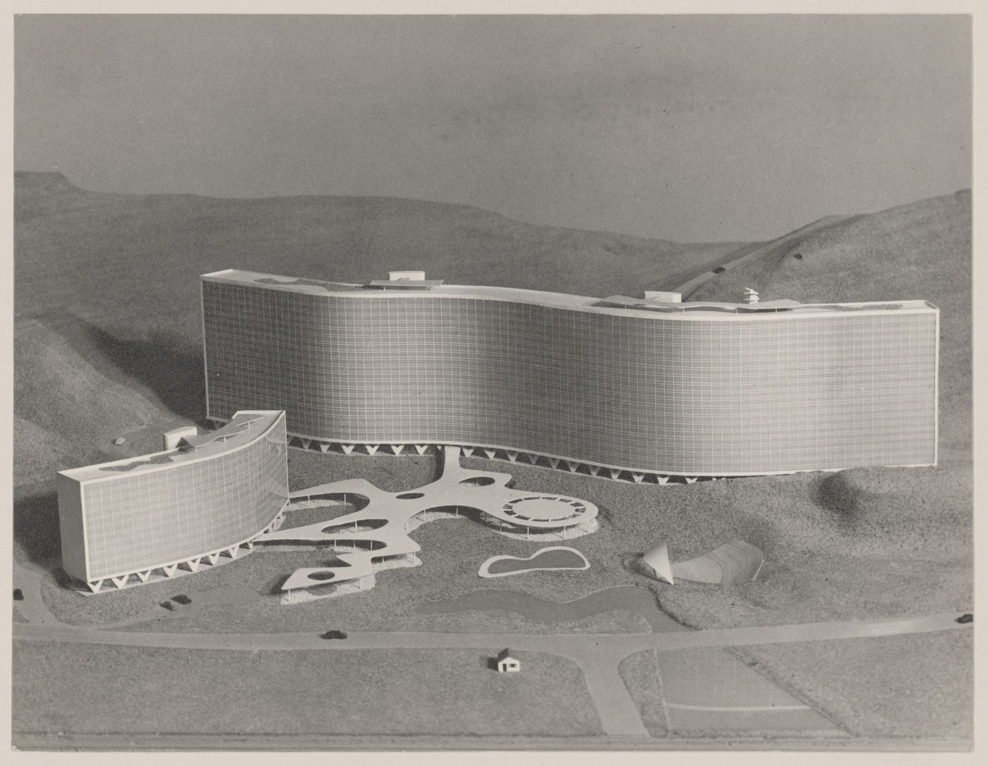 View of model for Quitandinha apartment hotel, Petrópolis, Brazil
