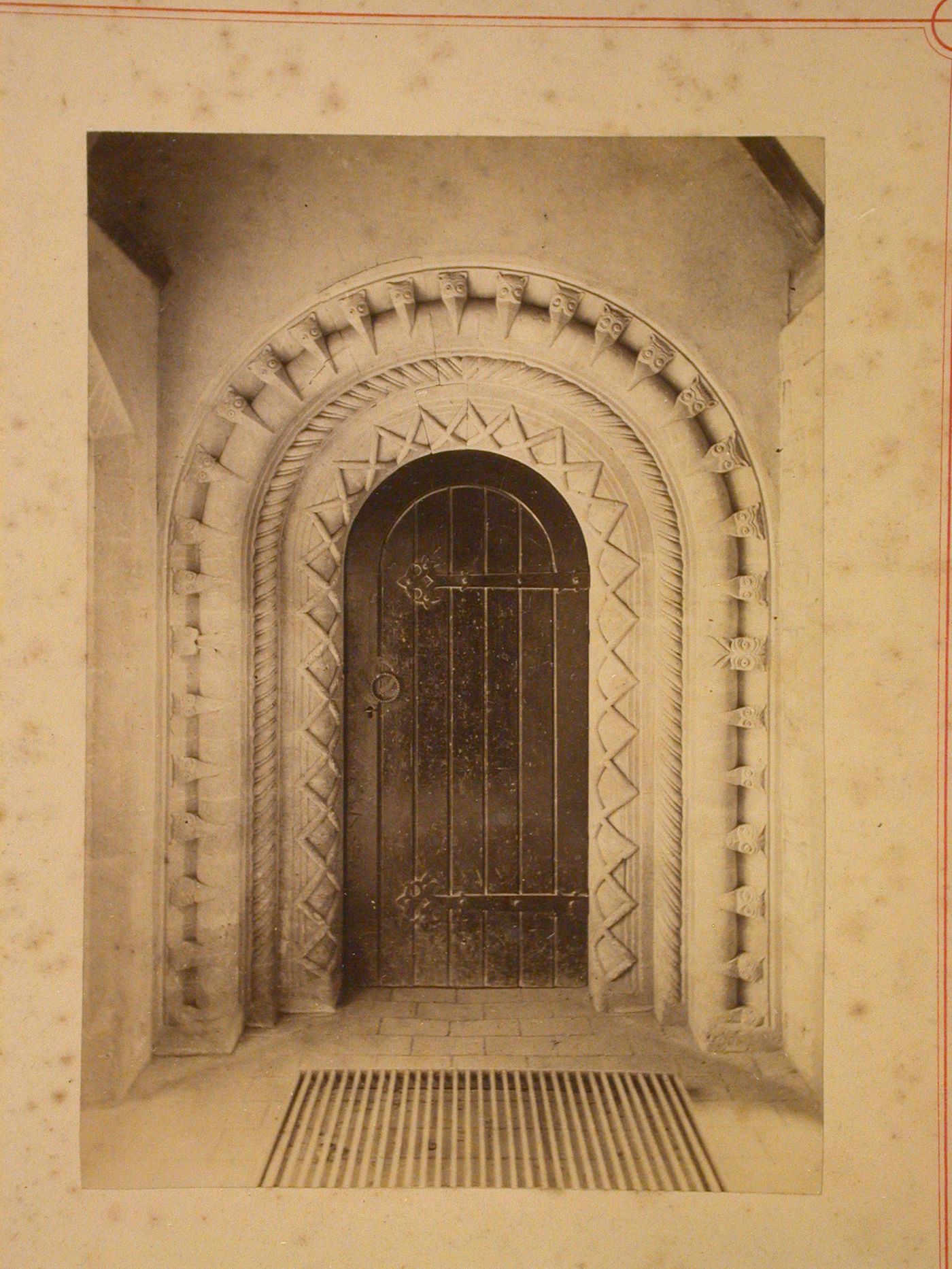 Interior view of an ornamental doorway, England