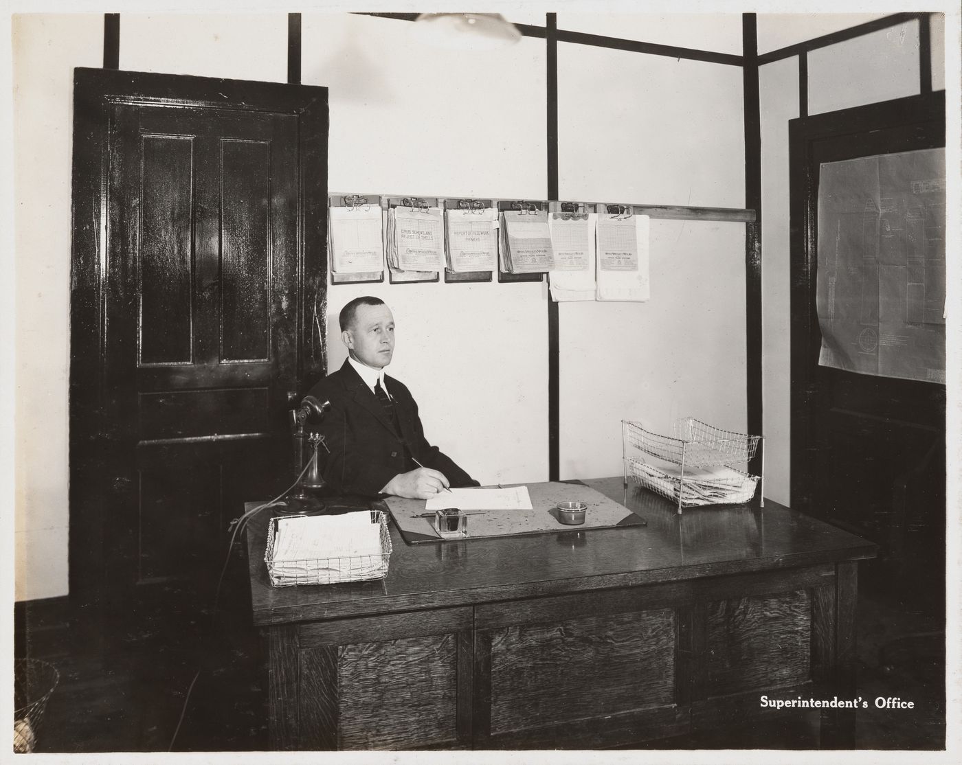 Interior view of superintendent's office at the Energite Explosives Plant No. 3, the Shell Loading Plant, Renfrew, Ontario, Canada