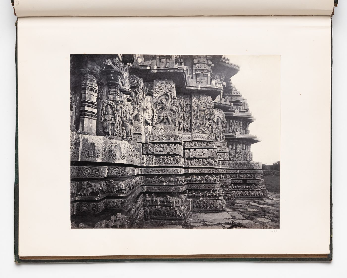 Partial view of the south-west facade of the Hoysalesvara Temple, Halebid, India