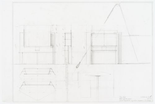 Detail of cupboard in front of the table in the dining room for Casa Righi, Milan, Italy