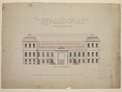 Elevation de la porte d'entrée pourle Lycée de la commune de Dijon