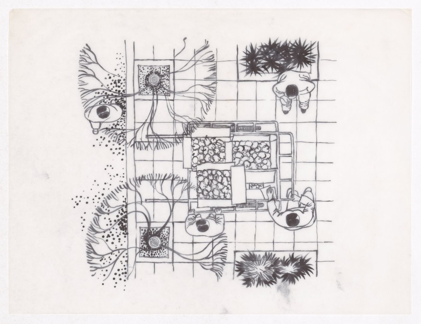 Illustration showing the traditional living patterns for the Sichuan housing project for "Housing a Billion: Urban Upgrading: Design Ideals for Rural China" publication