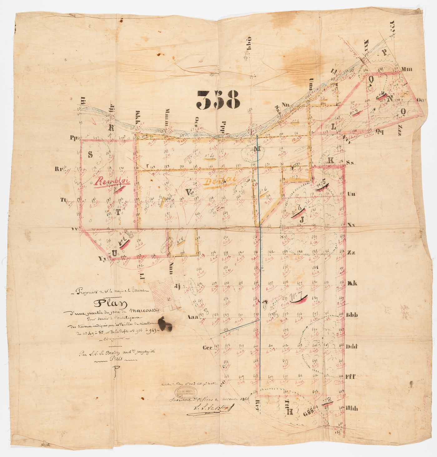 Château de Marcoussis: Partial land survey of the park