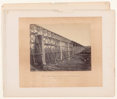 View of High Bridge under renovation, near Farmville, Virginia, United States