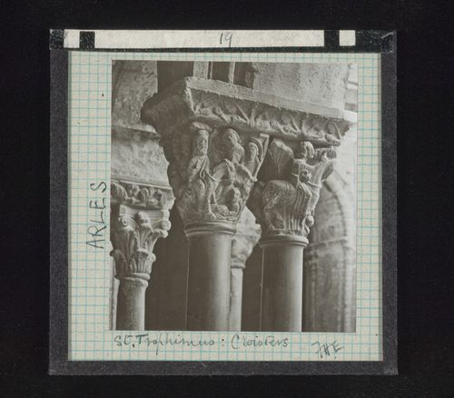 View of capitals in cloister of Saint-Trophime, Arles, France