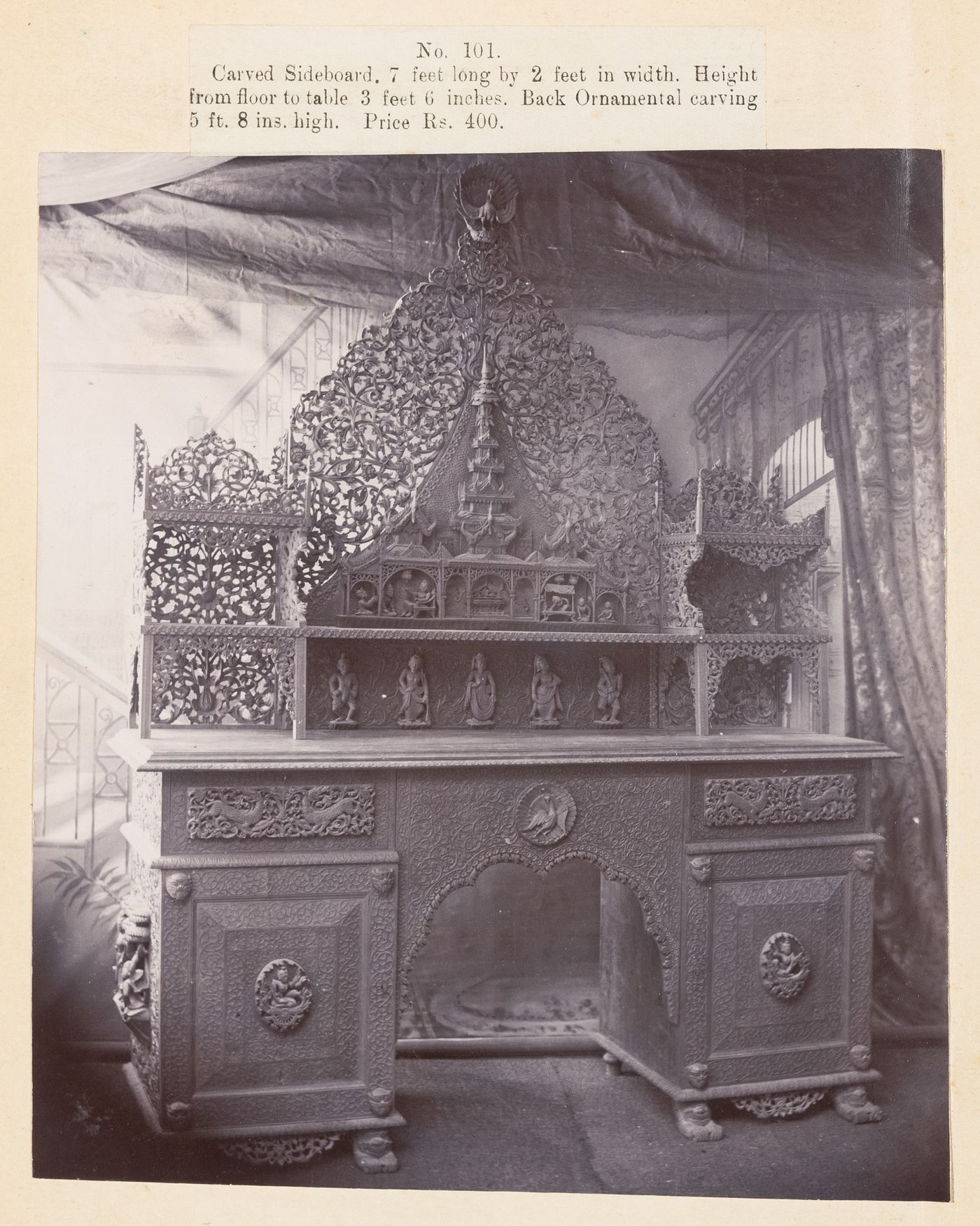 View of a sideboard, F. Beato Limited, C Road, Mandalay, Burma (now Myanmar)