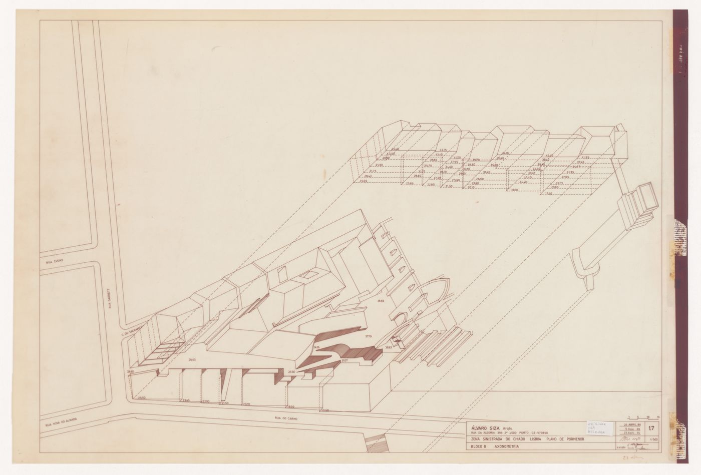 Axonometric for Reconstrução do Chiado [Reconstruction of the Chiado area], Lisbon