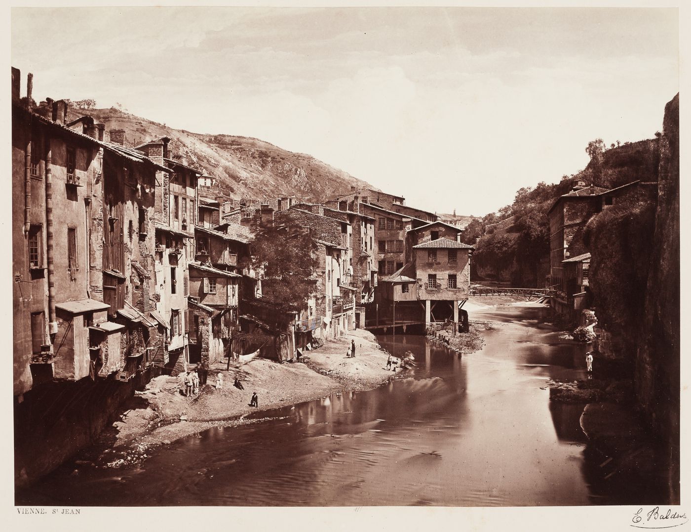 View of Houses along the Rhone River, Vienne