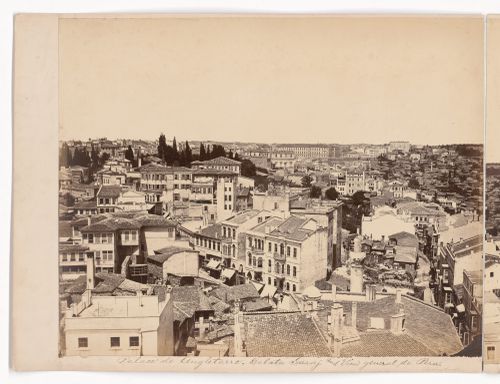 Partial view of Constantinople showing Pera (now Beyoglu) with Galatasaray Mekteb-i Sultânisi (also known as Lycée Impérial Ottoman de Galata-Serai; now Galatasaray Lisesi) in the background, from the Galata Tower, Ottoman Empire (now in Turkey)