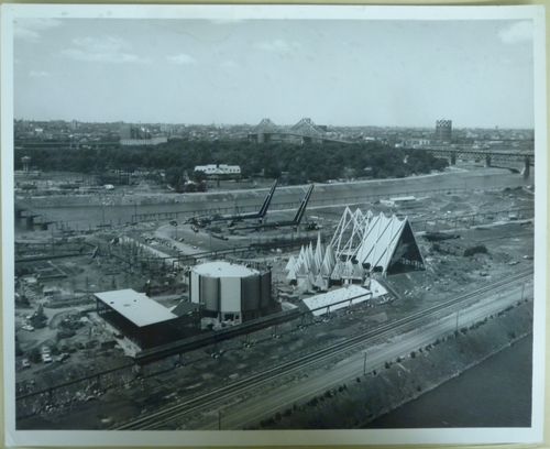 View of the Île Notre-Dame site at its early construction stage, Expo 67, Montréal, Québec