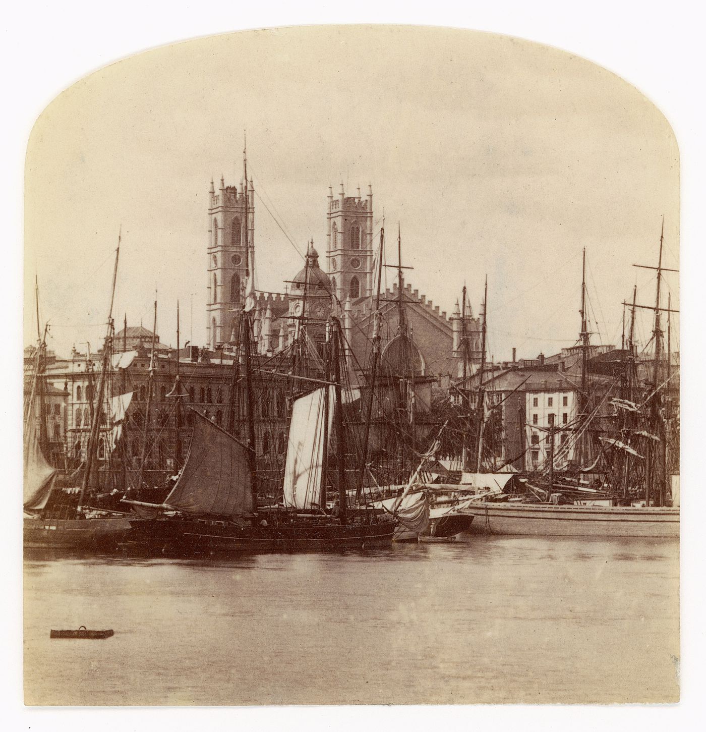 The old wharves on the river-front, Montréal, Québec