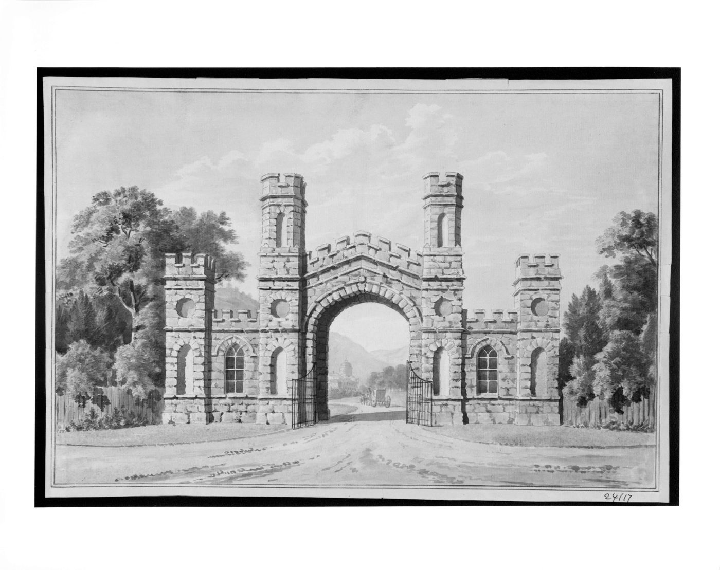 A Gothick gateway, possibly for Windsor Great Park, Surrey