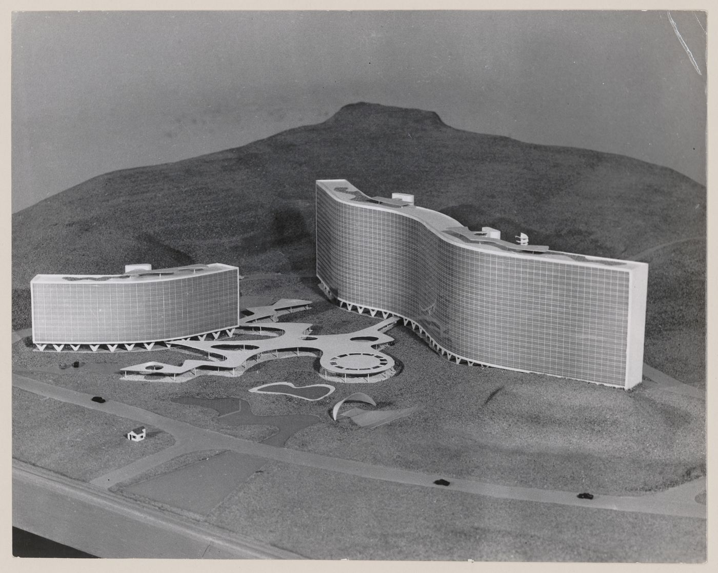 View of model for Quitandinha apartment hotel, Petrópolis, Brazil
