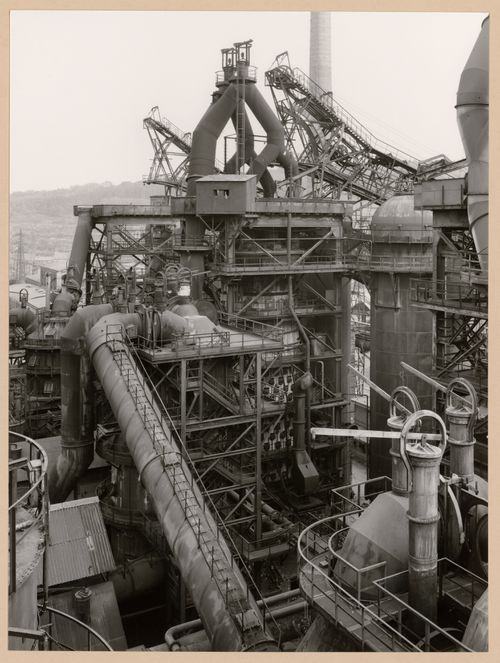 View of a blast furnace of Arbed steel mill, Terre Rouge, Esch-sur-Alzette, Luxembourg
