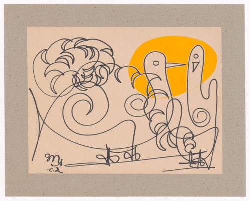 Drawing of abstact birds by Aditya Prakash