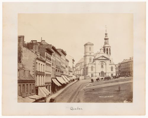 View of Basilica Minor and streets leading to it, Québec, Québec