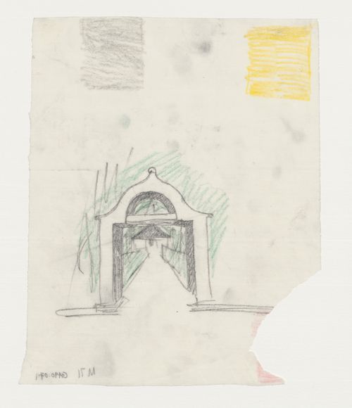 Perspective for a gateway, Woodland Chapel, Woodland Cemetery, Stockholm, Sweden