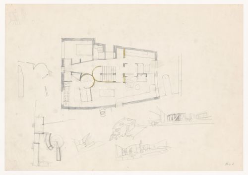 Sketch plan and sketches for Casa Fernando Machado [Fernando Machado house], Porto, Portugal