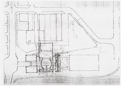 Center for Theatre Arts, Cornell University, Ithaca, New York: sketch site plan