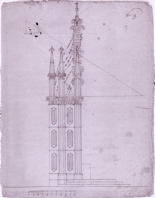 Lateral elevation for the retable for Notre-Dame de Montréal