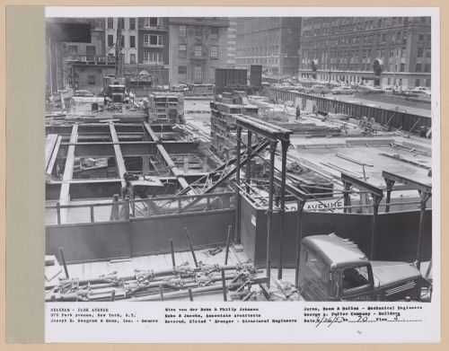 Seagram building under construction, 375 Park avenue, New York, N.Y., south view