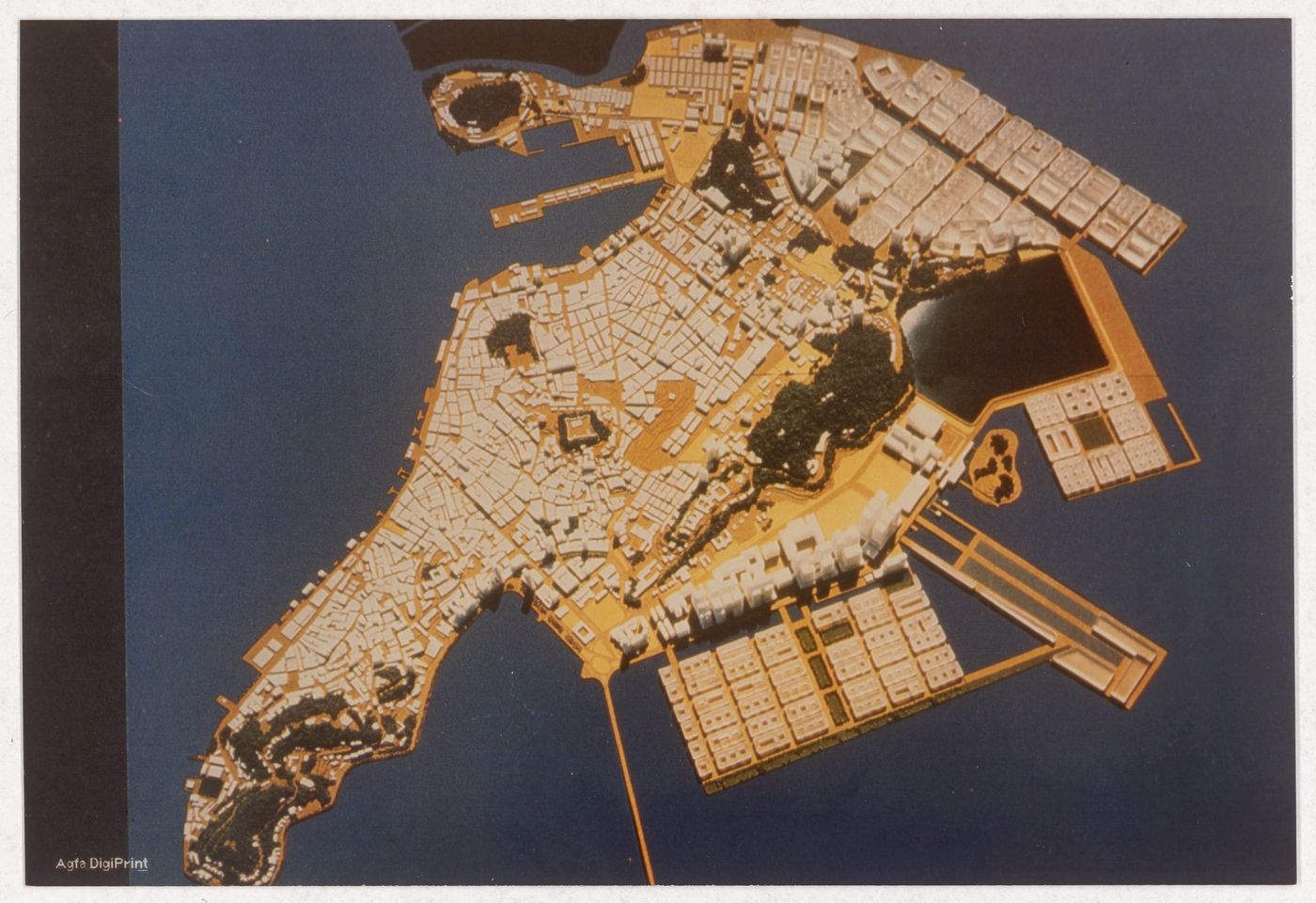 View of model for Plano de Expansão da Cidade de Macau (Areia P. e Porto E.), Macau, China