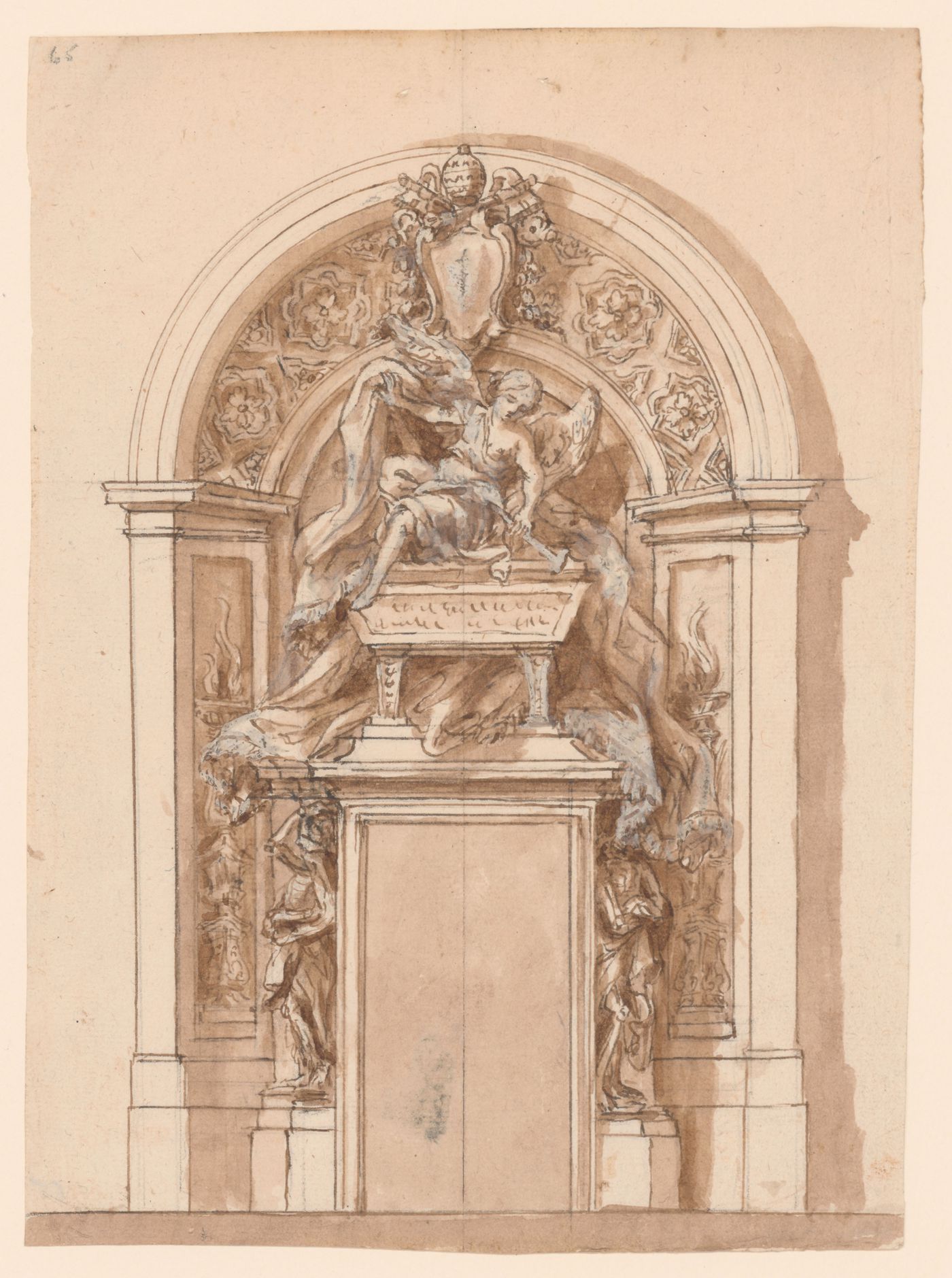 Design development elevation for a papal tomb in St. Peter's, Rome