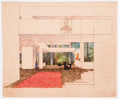 Oberlander Residence (Ravine House): interior perspective