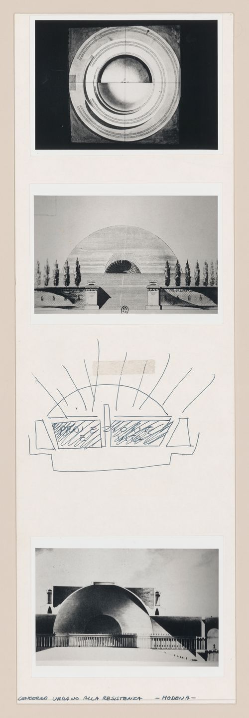 Photographs of design inspirations and sketch for Urban park competition, Modena, Italy