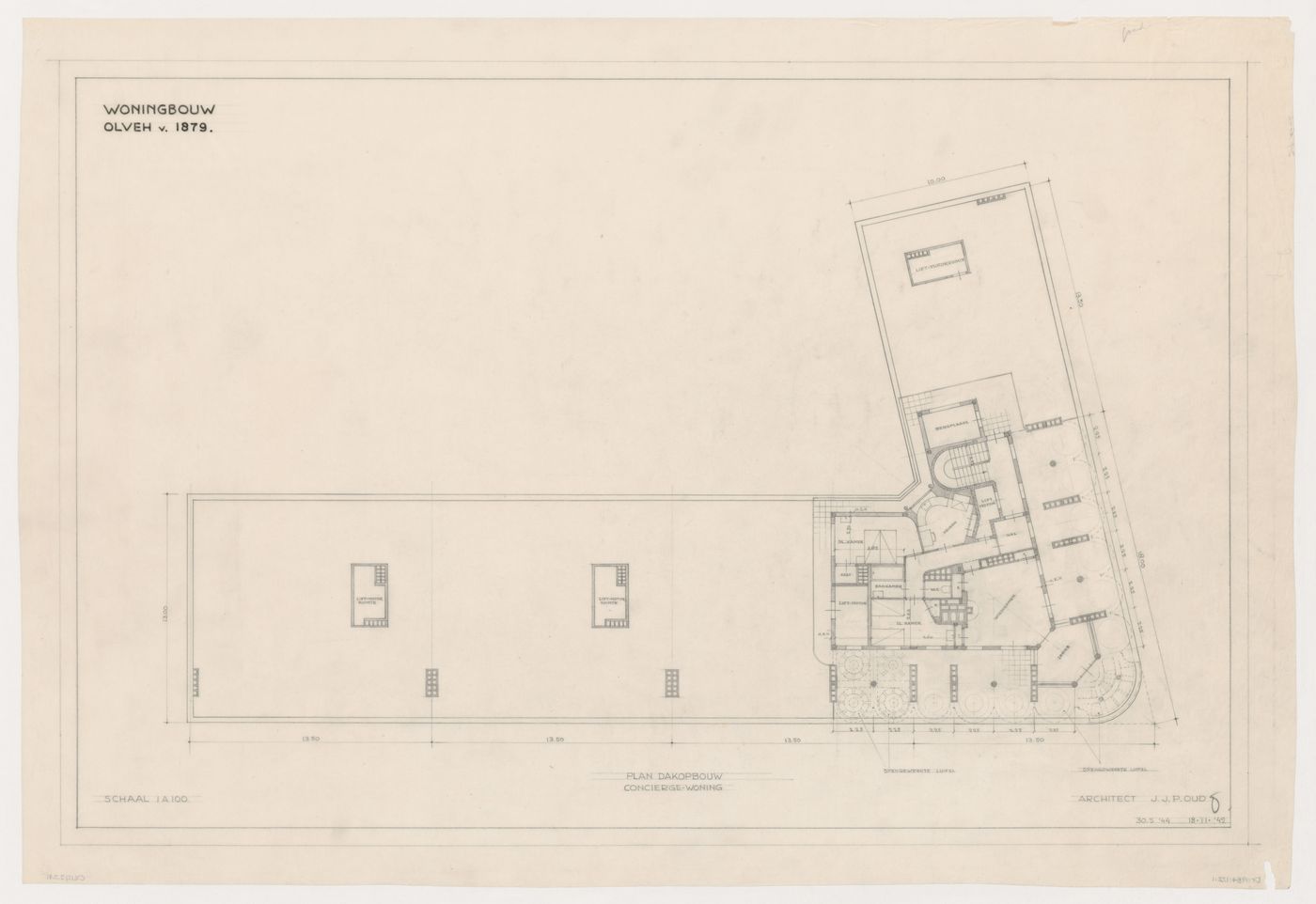 Penthouse plan for Olveh mixed-use development, Rotterdam, Netherlands