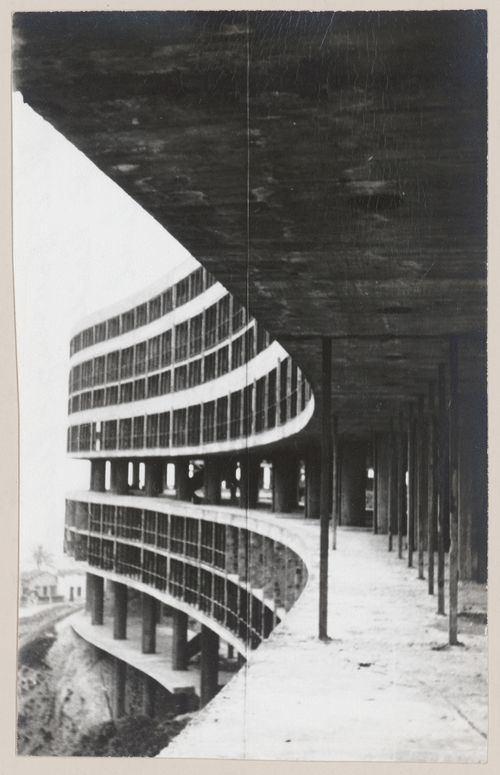 View of Pedregulho housing development, under construction, Rio de Janeiro, Brazil
