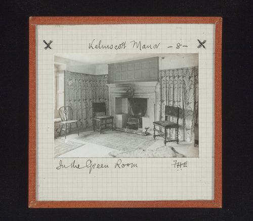 View of Green Room of Kelmscott Manor, Kelmscot, Oxfordshire, England