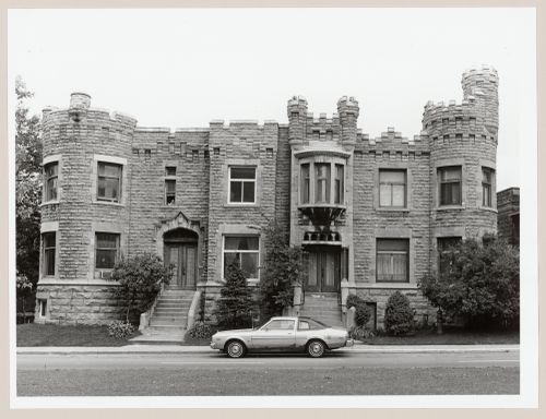 View of the principal façade of a row house, 4026-4030 boulevard Dorchester, Westmount, Québec