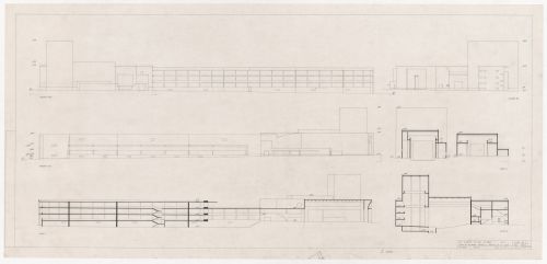 Sections and elevations for Centro Cultural de Sines, Sines, Portugal