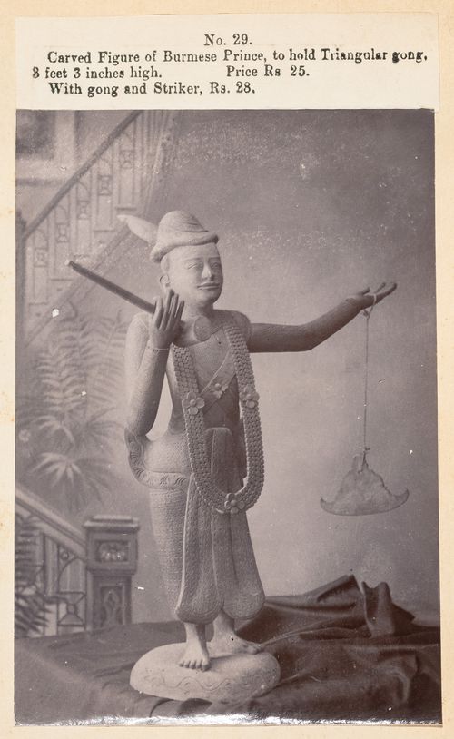 View of a statue, F. Beato Limited, C Road, Mandalay, Burma (now Myanmar)