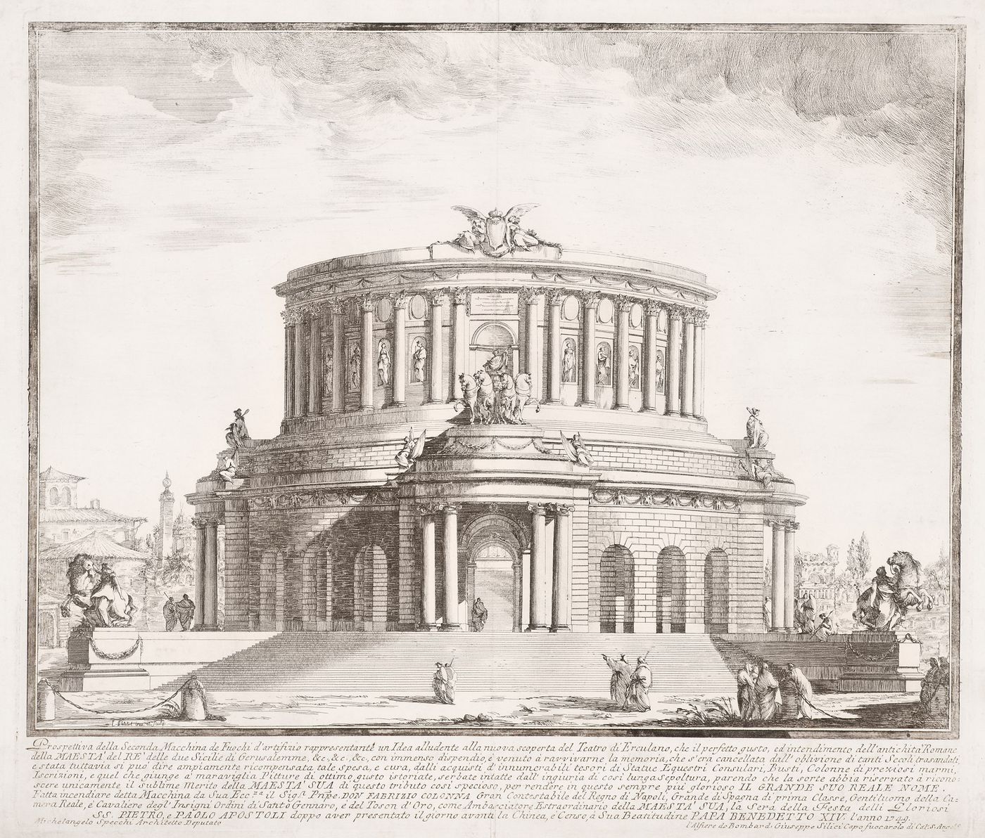 Etching of the design for the "seconda macchina" of 1749