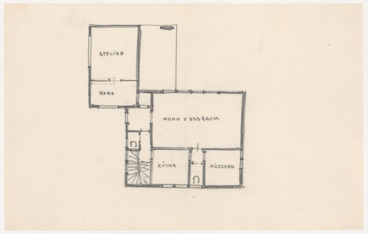 Dexel House, Jena, Germany: Lower level plan