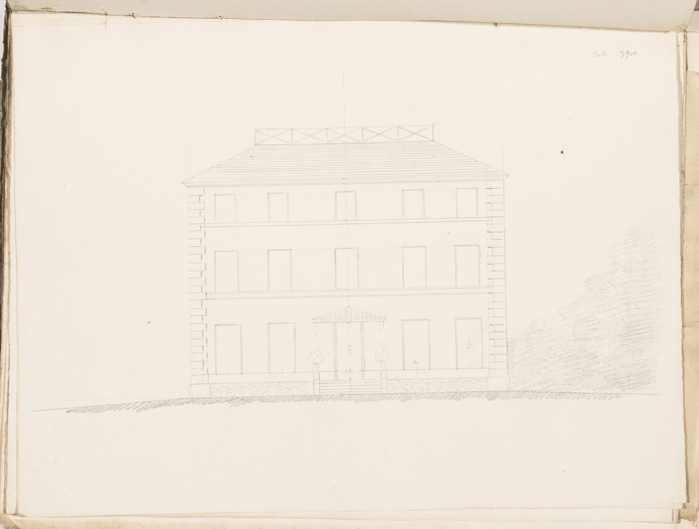 Project no. 8 for a country house for comte Treilhard: Elevation