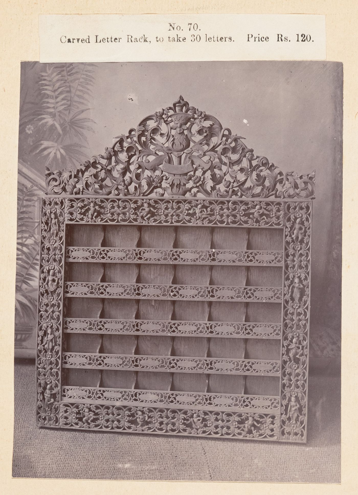 View of a rack, F. Beato Limited, C Road, Mandalay, Burma (now Myanmar)