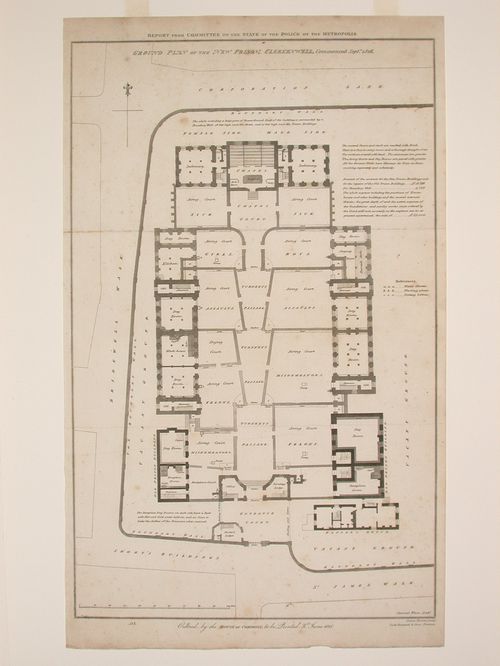 Drawings of prisons in Clerkenwell and Maidstone
